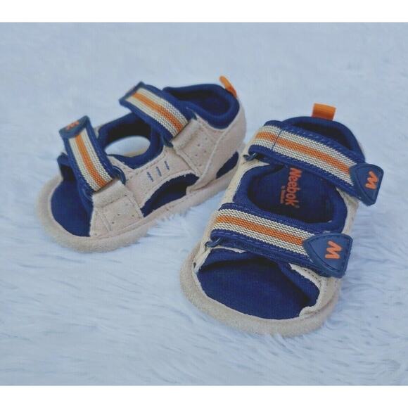 Weebok By Reebok Baby Infant Size 2 Sandal Hook Loop Leather Upper / Outsoles - Picture 11 of 11